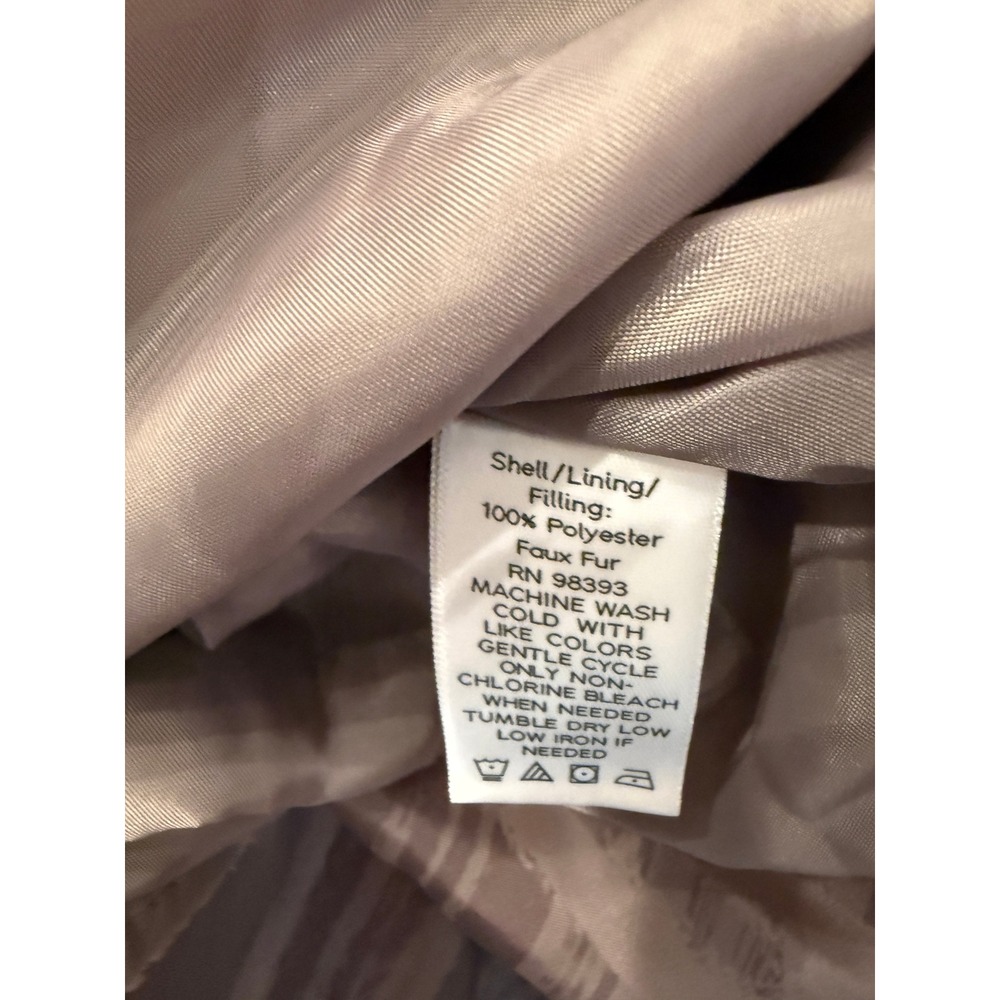 Dennis Basso 2X Faux Fur Collar Belted Coat Women's Taupe Lightweight NEW - Picture 7 of 13
